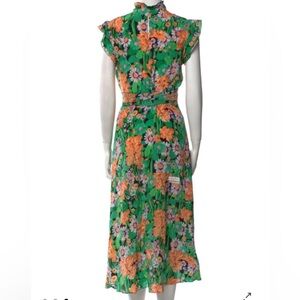 Sandro A line mock neck silk midi